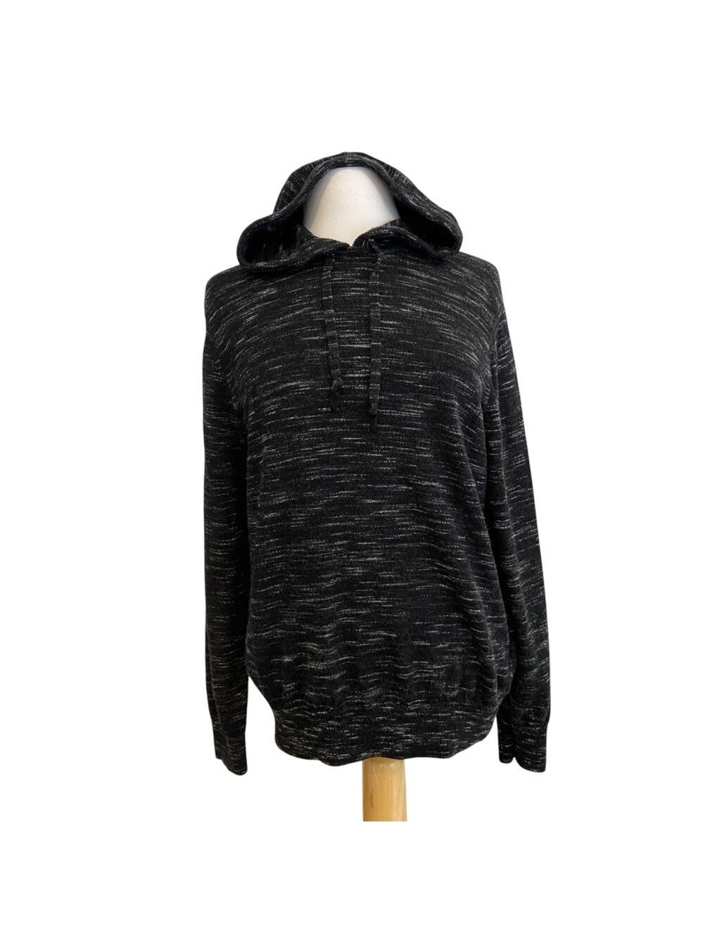 Club Monaco Ralph Lauren 100% merino wool sweater hood black white large unisex